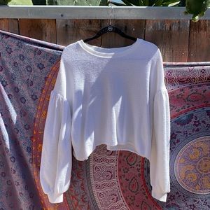 Free People Terry Balloon Sleeve Sweater
